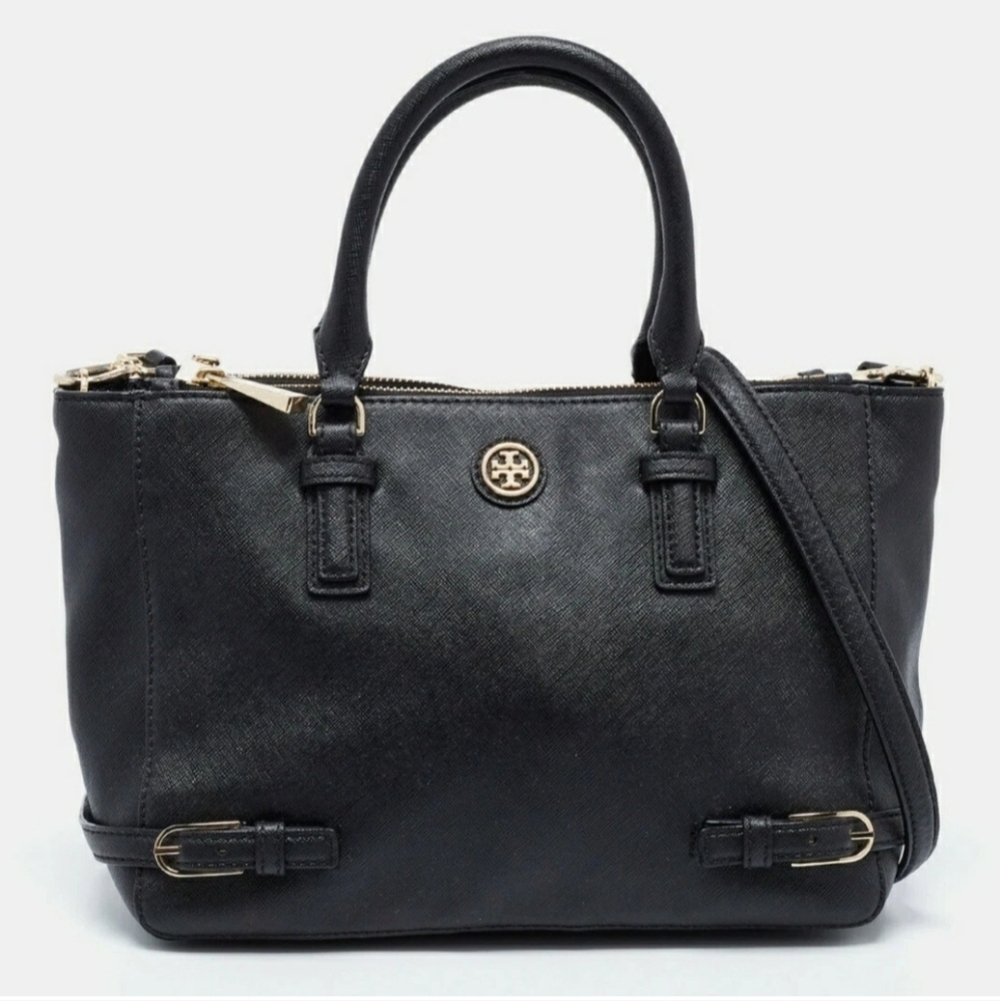 Tory Burch Robinson Multi Saffiano Double Zip Tote Crossbody Should Bag
